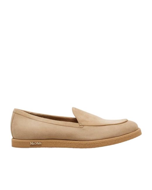 Max Mara Natural Softymoc Suede Loafers