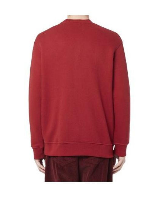 Emporio Armani Red Embroidery Logo Sweater for men