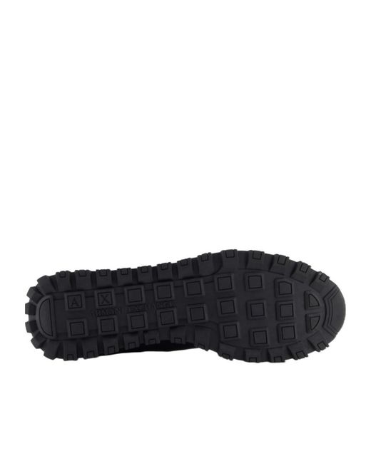 ARMANI EXCHANGE Blue Logo-Detail Sneakers for men