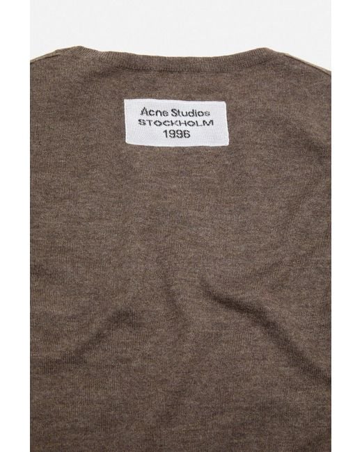 Acne Brown Logo Patch Crewneck Jumper for men