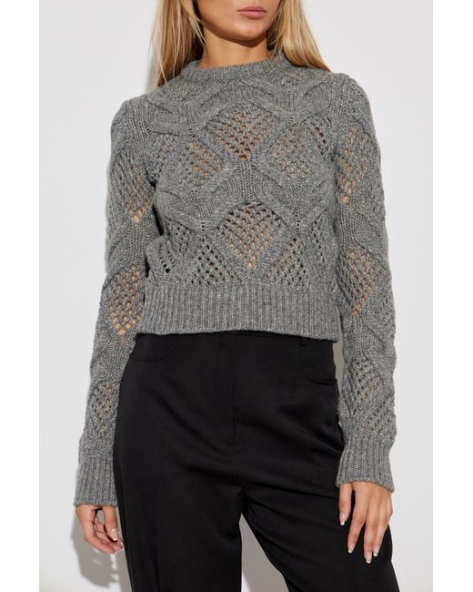 Sportmax Gray Narvel Crewneck Long-Sleeved Jumper