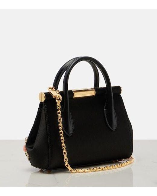 Dolce & Gabbana Black Marlene Small Embellished Top-Handle Bag