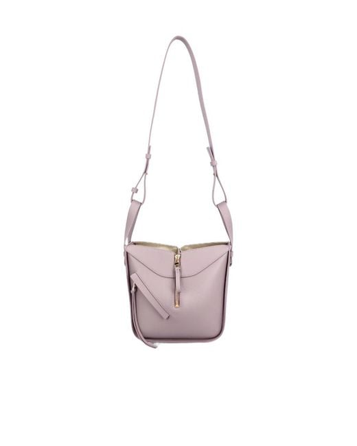 Loewe White Hammock Logo Embossed Shoulder Bag