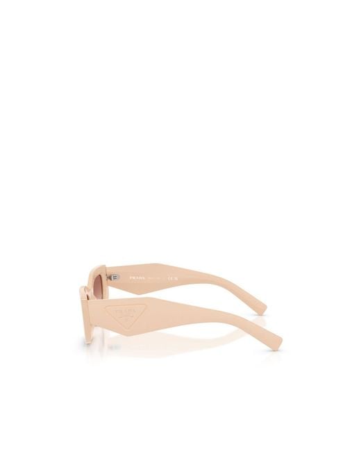 Prada Pink Eyewear Triangular Logo Butterfly Frame Sunglasses