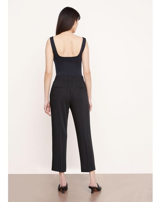 Vince Blue High-Waist Tapered-Leg Pleated Trousers