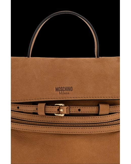 Moschino Brown Tie Me Handbag