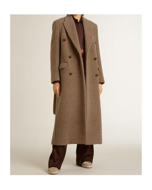 Golden Goose Deluxe Brand Brown Double Breasted Belted Coat
