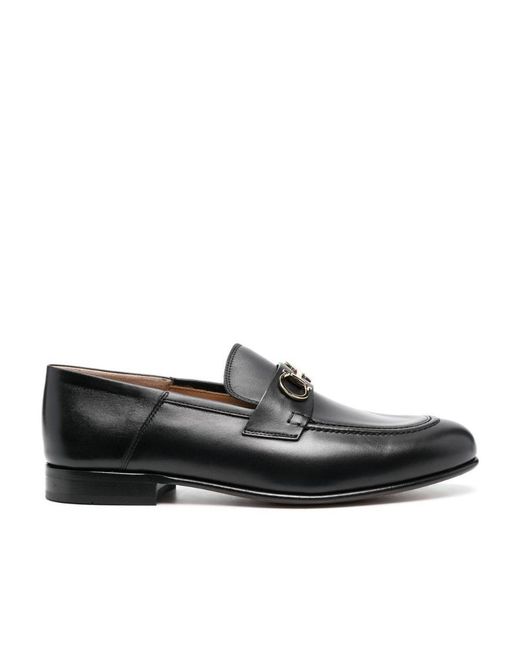 Ferragamo Black Logo Loafers