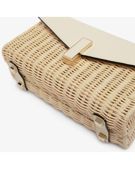 Valextra Natural Iside Wicker Clutch