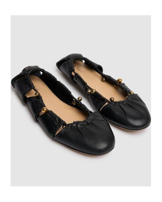 Chloé Black Round Head Ballet Flats