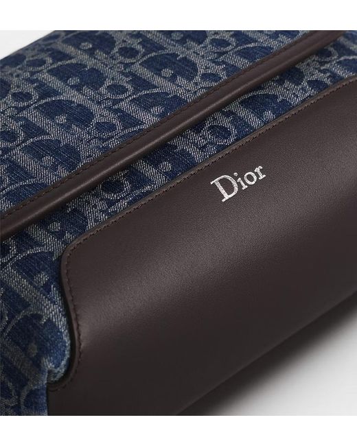 Dior Blue Mini Jett Flap Messenger Bag for men