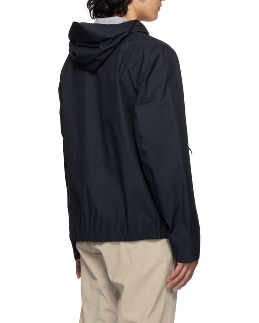 Veilance Black Hooded Zip-Up Jacket for men
