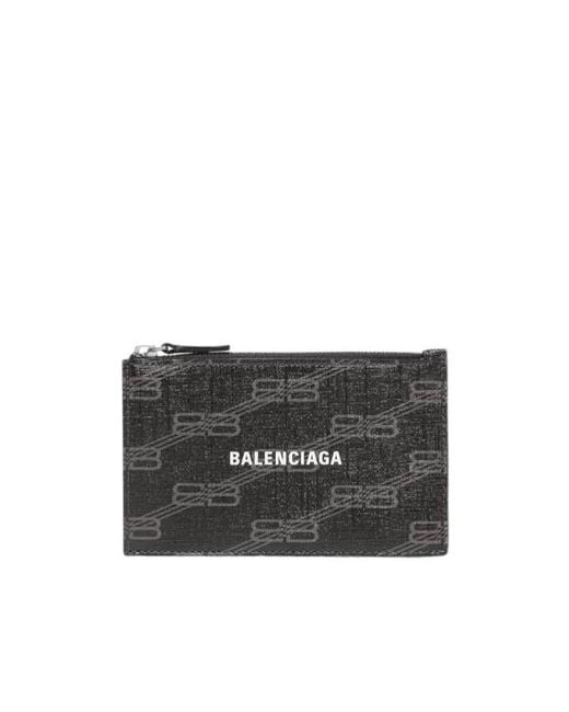 Balenciaga Black Portamonete Lungo E Portacarte Signature for men
