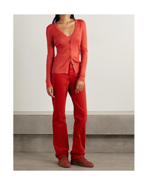 Gabriela Hearst Red High-Waisted Straight Leg Jeans