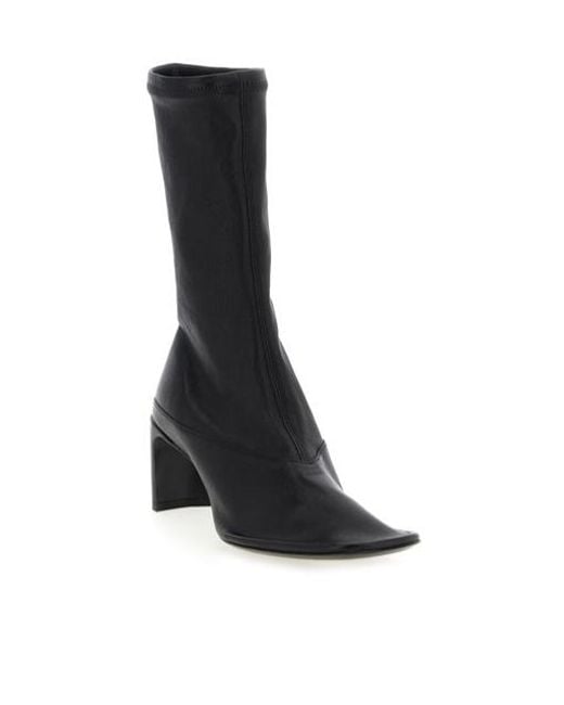 Jil Sander Black Square-Toe Ankle Boots