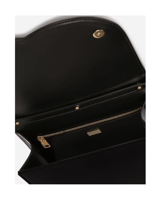 Dolce & Gabbana Black Logo Embossed Crossbody Bag