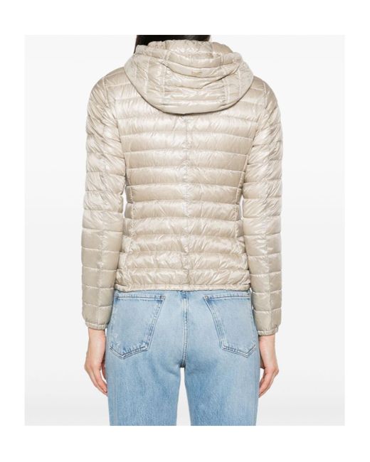 Herno White Quilted Hooded Down Jacket