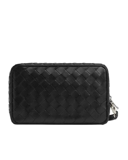 Bottega Veneta Black Intrecciato Small Pouch for men