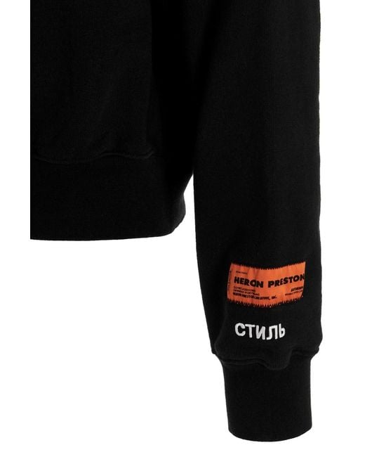 Heron Preston Blue Graphic-Print Patchwork Sweatshirt for men