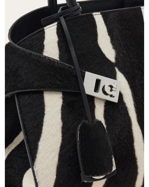 Ferragamo Black Ferragamo Hug Small Printed Tote Bag