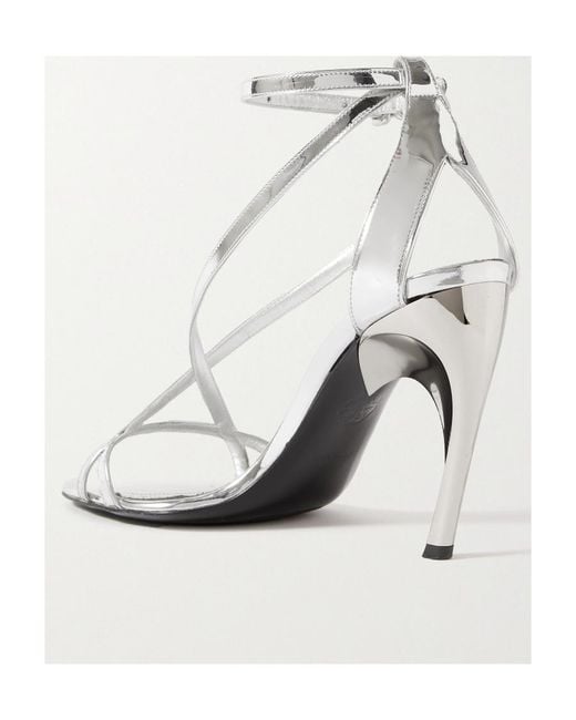 McQueen White Strapped Heeled Sandals