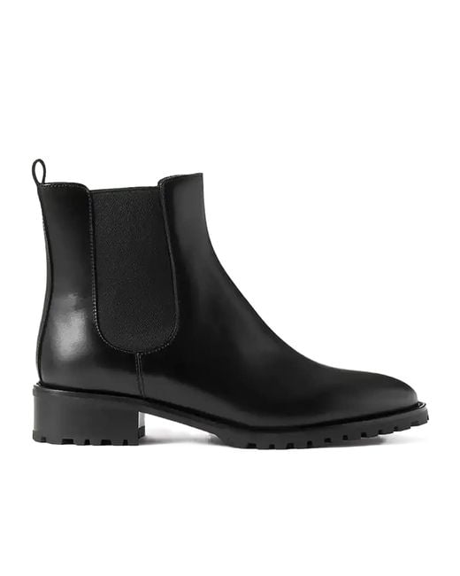Manolo Blahnik Black Leather Chelsea Boots