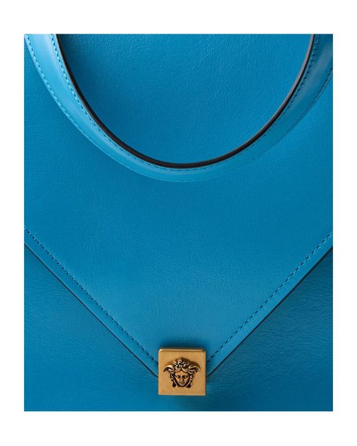 Versace Blue Severine Flap Shoulder Bag
