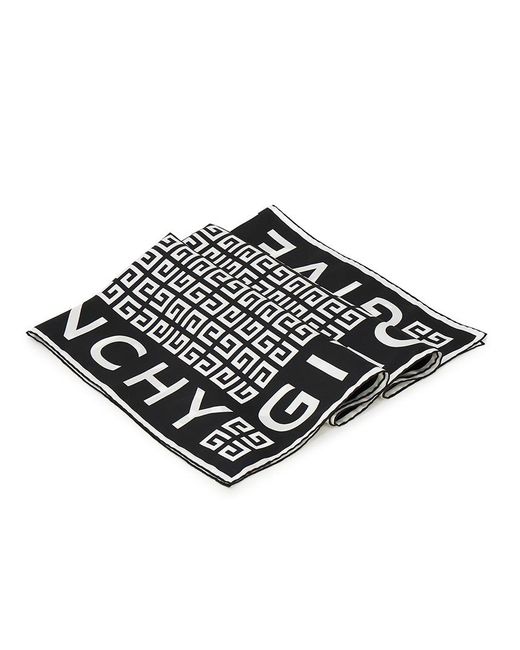 Givenchy Black 4G Pattern Silk Scarf