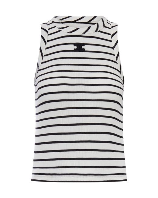 Céline Black Silk And Cotton Blend Tank Top