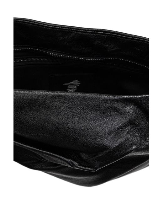Yohji Yamamoto Black Asymmetric Shoulder Bag for men