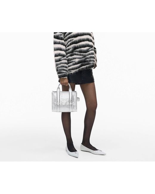 Marc Jacobs Gray The Metallic Small Tote Bag