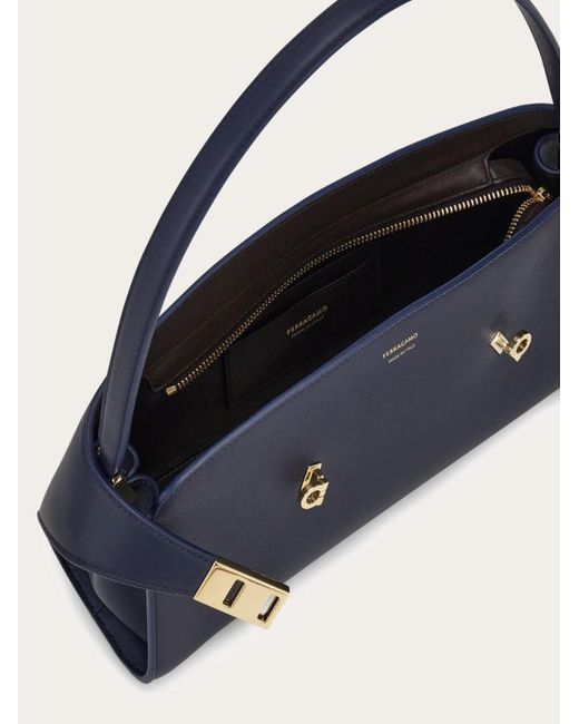 Ferragamo Blue Hug East-West Shoulder Bag