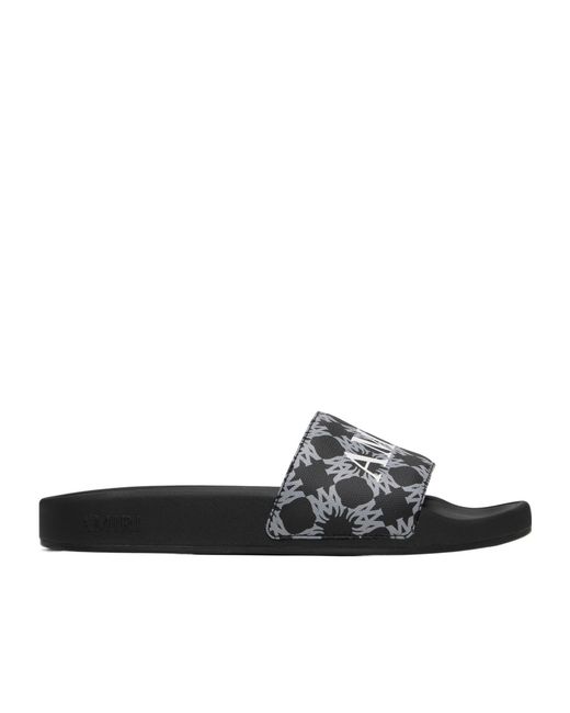 Amiri White Logo-Plaque Slip-On Slides for men