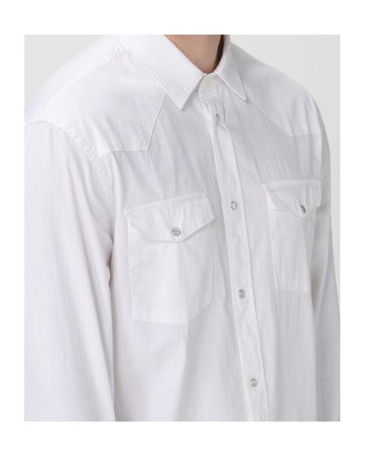 Dondup White Yoke-Design Shirt for men