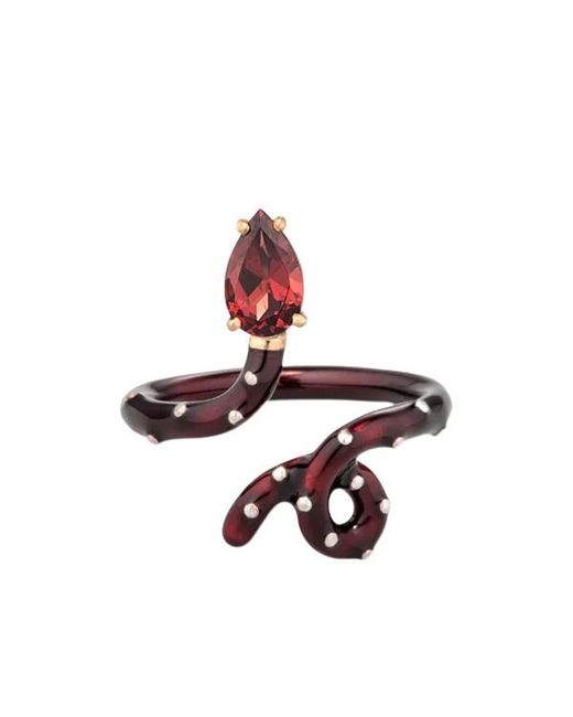 Bea Bongiasca White Studded Vine Ring