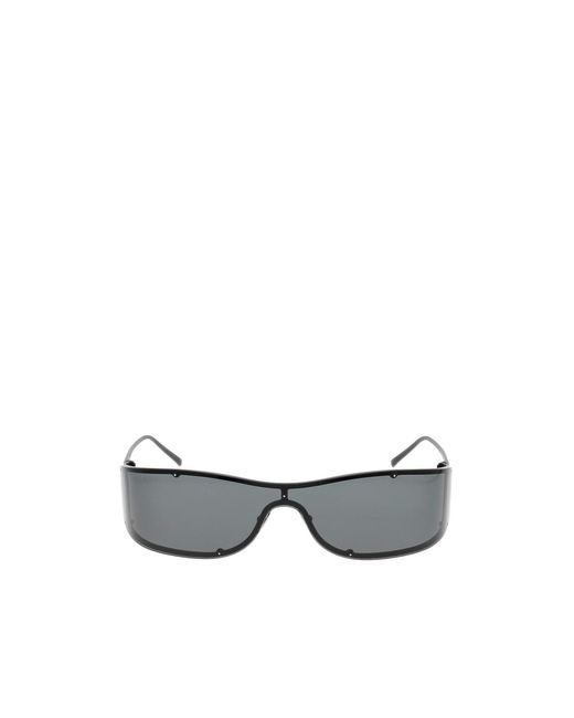 Saint Laurent White Eyewear Shield Frame Sunglasses for men