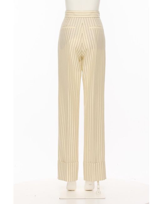 Valentino White Striped Casual Pants