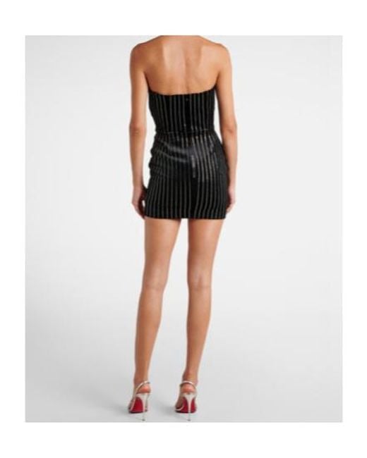 Alex Perry Black Embellished Strapless Minidress