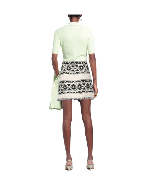 Isabel Marant White Colorful Asymmetrical Skirt