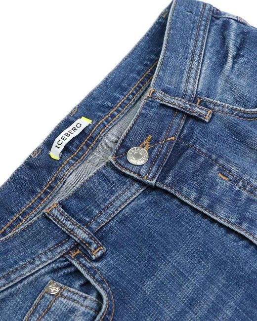 Iceberg Blue Straight Jeans for men