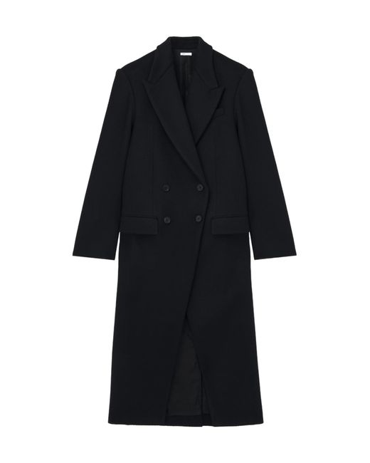 Alexander McQueen Black Double-Breasted Wool Felt Coat