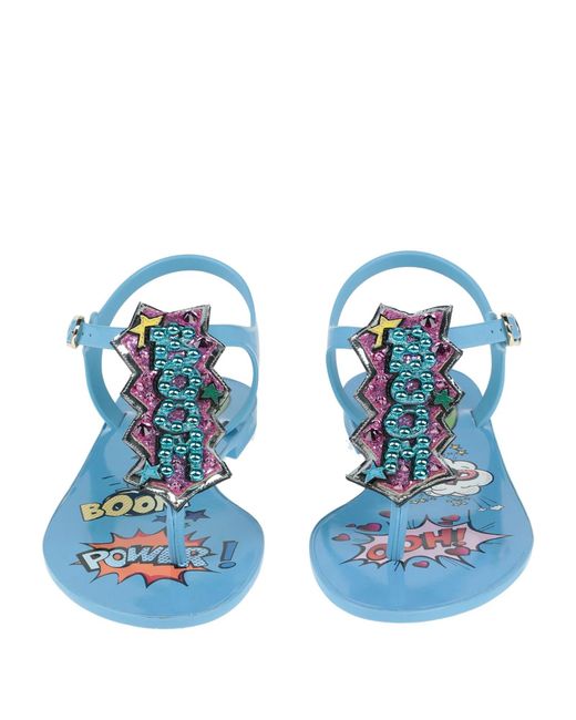 Dolce & Gabbana Blue Shiny Flip Flops