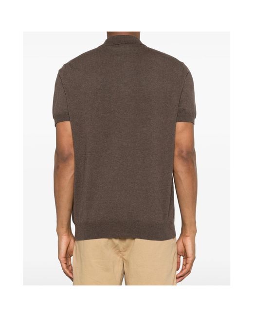Woolrich Brown Knitted Polo for men