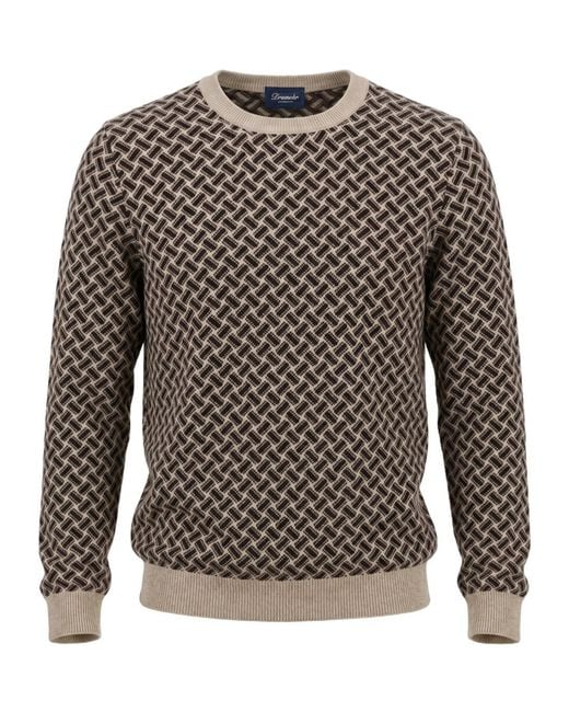 Drumohr Gray Biscottino Sweater for men
