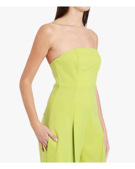 Philosophy Di Lorenzo Serafini Yellow Strapless Straight-Leg Jumpsuit