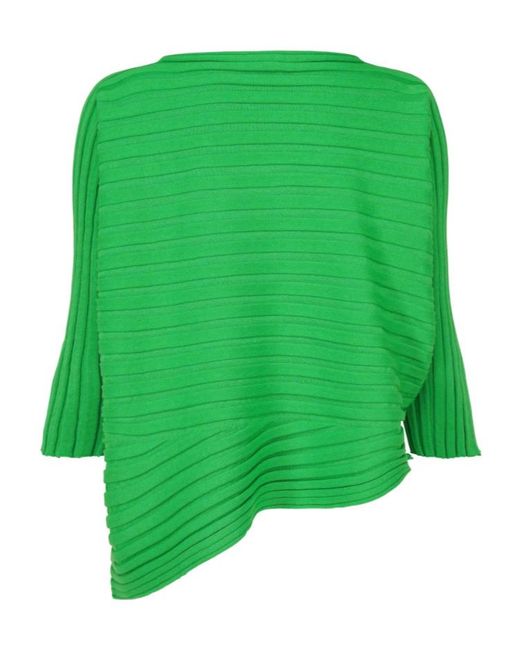 Issey Miyake Green Asymmetric Knitted Top
