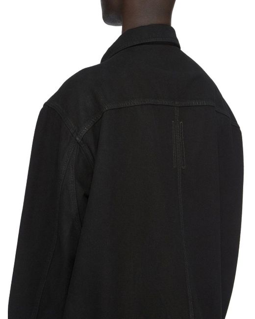Rick Owens Black Sphinx Jumbo Worker Button-Up Jacket for men