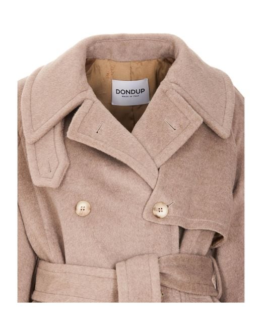 Dondup Natural Double Breasted Belted Coat