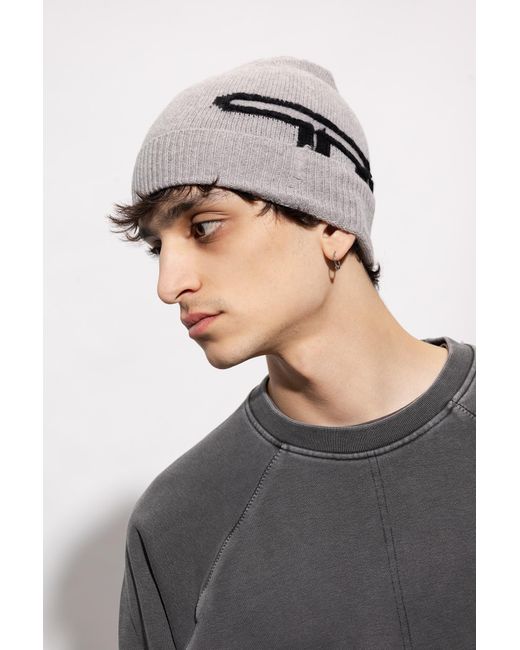 DIESEL Gray K-Peel Beanie for men