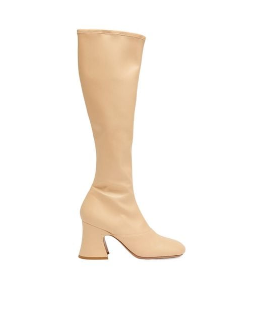 Chloé White Janis Leather Knee-High Boots